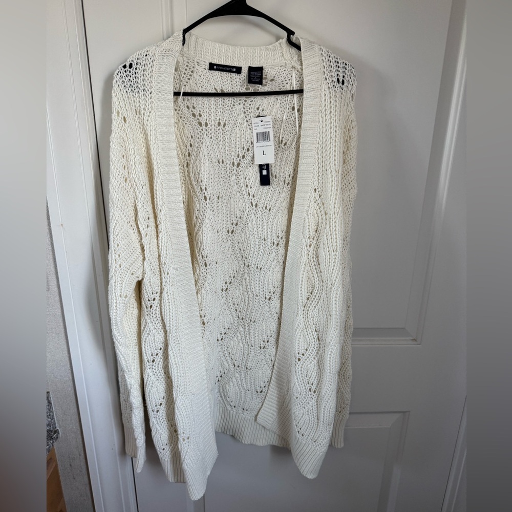 NWT Long White Cardigan